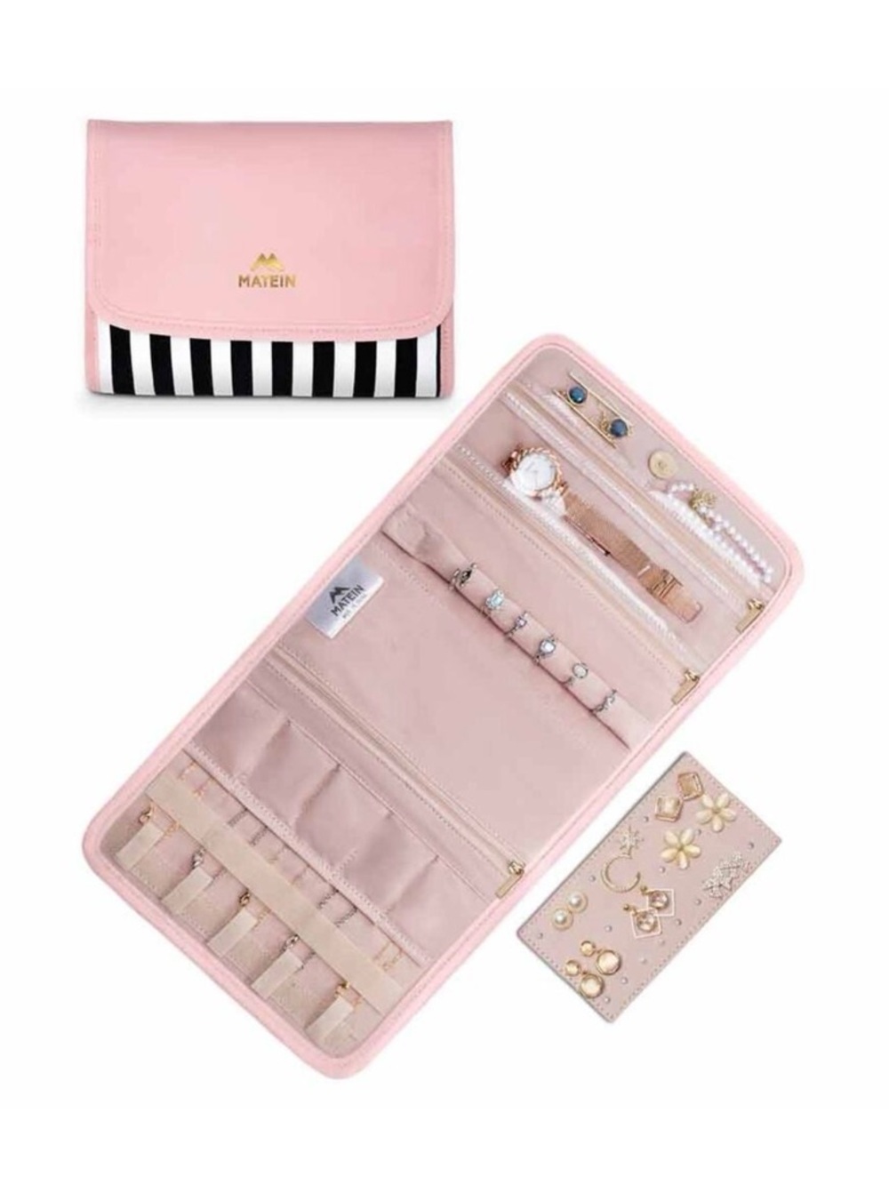 Matein Pink & Black & White Jewelry
Bag -New - Sealed